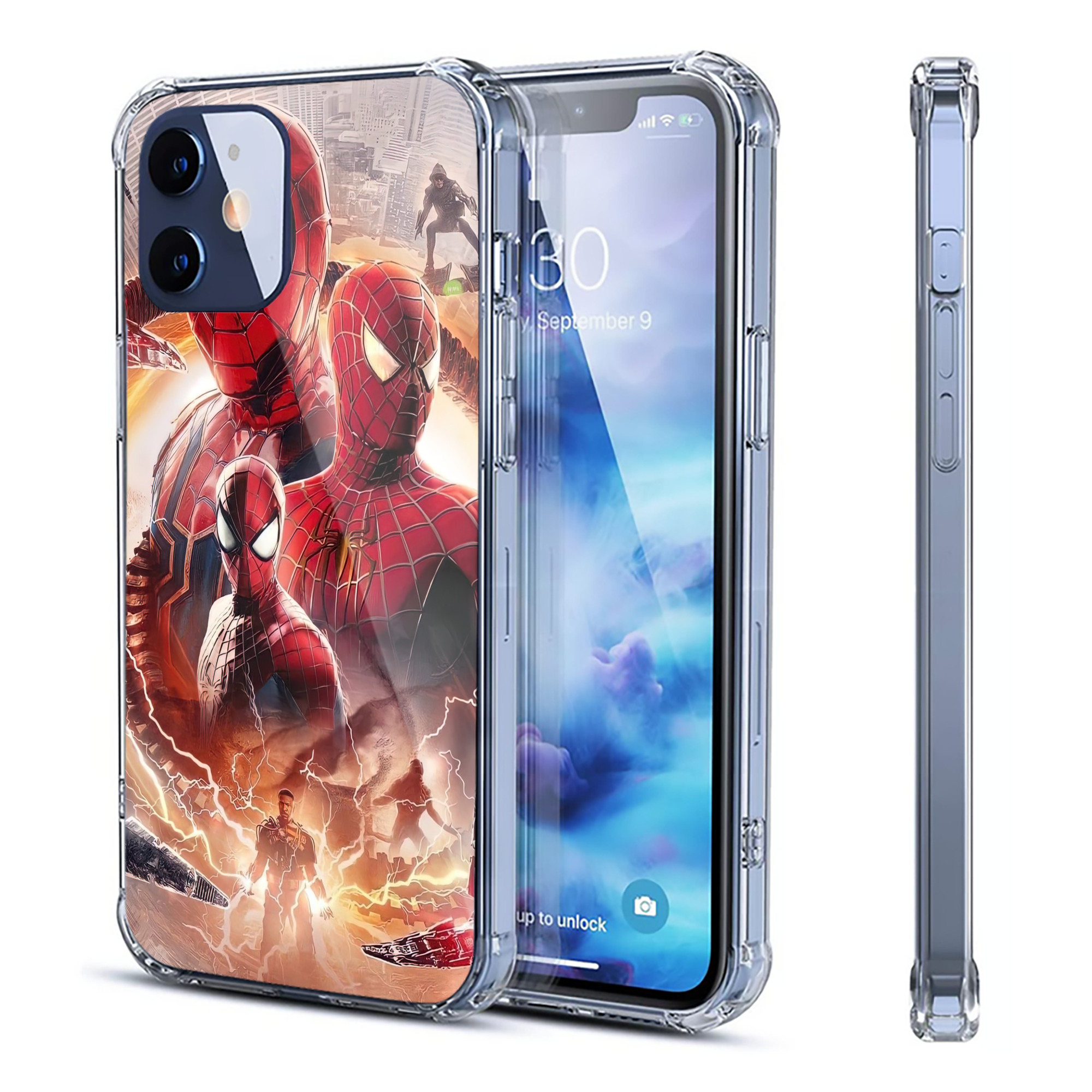 （画像用） Spider Man スパイダーマン 【iPhone 12シリーズ対応】透明スマホケース（クリアソフトケース）